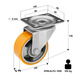 Koło transportowe obrotowe skrętne 100mm KPM-ALPU 100K z kołem z bieżnikiem poliuretanowym  200kg/600kg