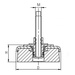 Stopa regulowana antywibracyjna CAST-ES 7/A FI 240mm/M24x3/170mm/8000 kg poziomujaca z wibroizolatorem