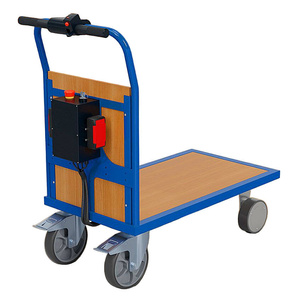 Wózek transportowy elektryczny magazynowy 500 kg platforma + ścianka 100x70 cm 500 kg CASTSTW.1070.E